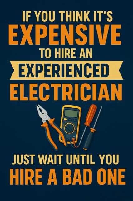 Knysna Electrical warning banner – message about hiring experienced vs unqualified electricians