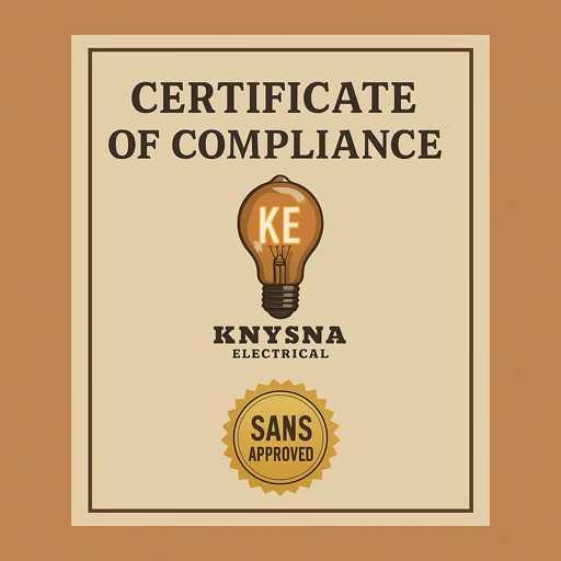Electrical Certificate of Compliance issued by Knysna Electrical for SANS-approved work